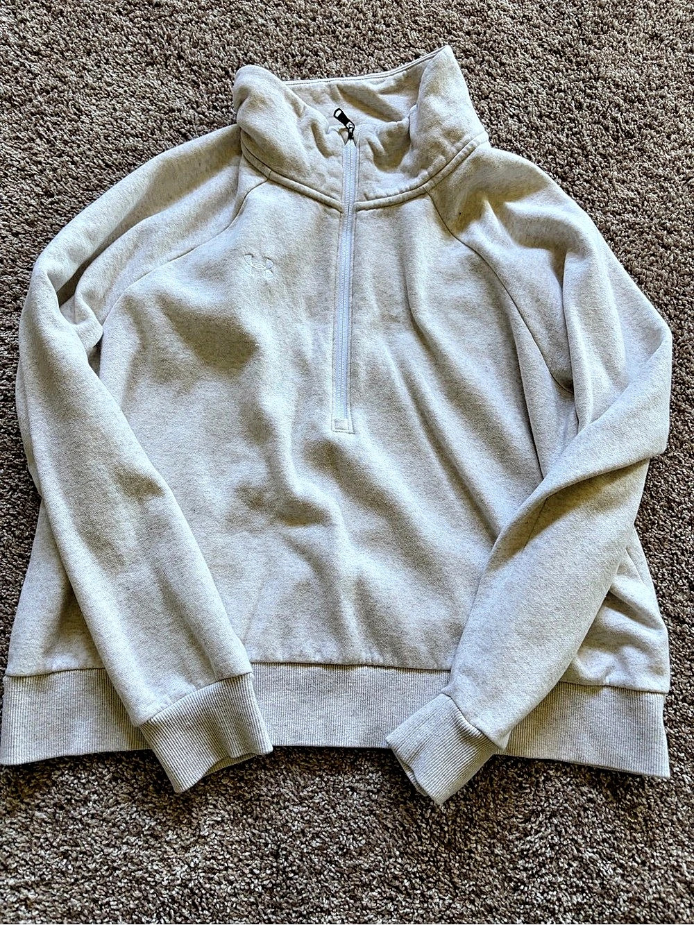 Under Armour Women's UA Rival Fleece Half-Zip Sweatshirt Cream oatmeal heather